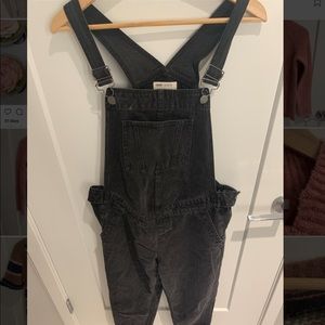 Maternity denim overall in washed black